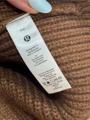 Lululemon merino Wool Ribbed Knit Beanie s/m chocolate Brown Unisex winter hat thumbnail 4