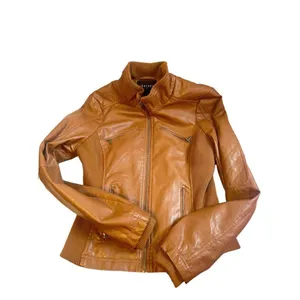 Therapy by Lane Crawford Women’s M Brown Faux Leather Moto Jacket thumbnail 2