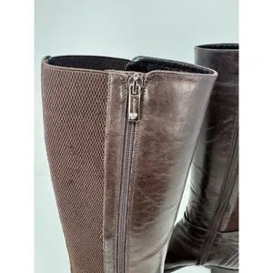Aquatalia Womens Boots Brown Leather Knee High Tall Zip Up Riding Italian US 6.5 thumbnail 10