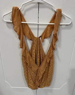 Free People Maeve Ruffle V-neck Eyelet Tank Top thumbnail 1