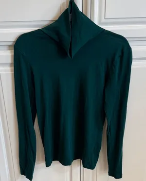 J. Crew Dark Green Turtleneck Top thumbnail 1
