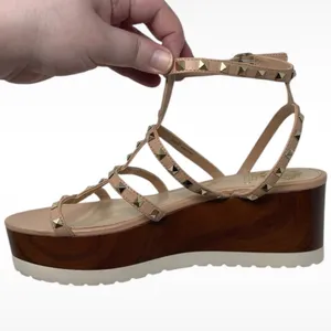 Vince Camuto “Pemolie” Studded Platform Wedge Sandals Tan Women’s Size 9.5 thumbnail 12