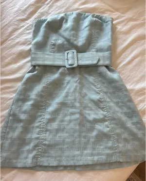 Fae Dress in Baby Blue Amanda Uprichard thumbnail 4
