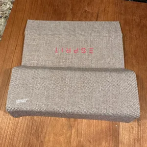 ESPRIT Eyeglass Case Glasses Khaki Beige Hard Canvas Magnetic Close Sunglasses thumbnail 4