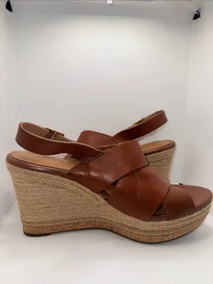 Clarks Amelia Dally Platform Sandals Brown Leather Women’s 10 thumbnail 6