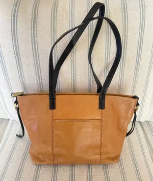 HOBO Cecily Leather Mini Tote Honey Brown Double Handle Satchel Purse Bag thumbnail 1
