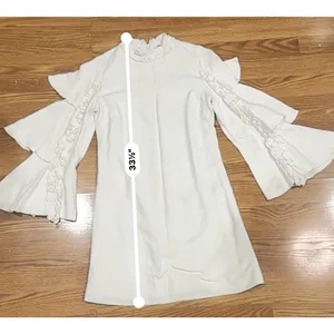 Alexis London Ivory Tiered Mini Dress Long Sleeve Flare Dress XS thumbnail 7