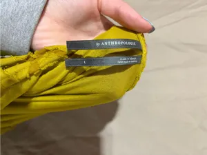 Anthropologie Playful Ruffle Mini Dress Mustard Chartreuse thumbnail 5