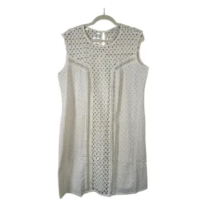 Sundance Cream Lace Shift Mini Dress Womens XL Summer Casual Boho Beachy thumbnail 2