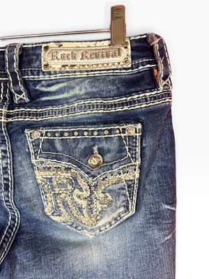 Rock Revival Sundee Easy Skinny Jeans Size 26 Rhinestone Bling Y2K thumbnail 9