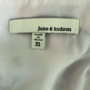 June & Hudson Bell Sleeve Crossfront Peplum Blouse Floral Chiffon M thumbnail 9