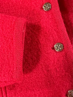 Vintage 1970s Wool Cardigan SIZE 14 100% Pure Wool Moffat Woollens Red Bouclé thumbnail 6