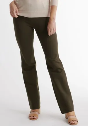Quince Ultra Stretch Ponte Bootcut Pants Olive Green Size Large Work Career thumbnail 1
