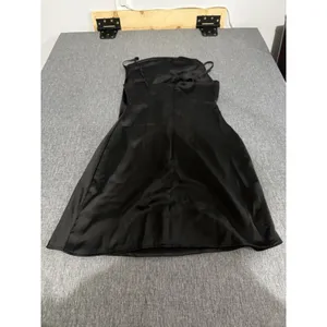 Urban Outfitters Womens Mallory Cowl Neck Slip Mini Dress Sz Small Black Satin thumbnail 9
