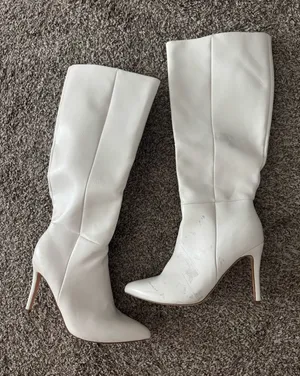 White Boots Stiletto Size 9 thumbnail 1