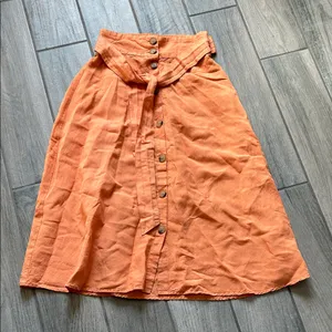 a new day Orange A-Line Button Skirt thumbnail 1
