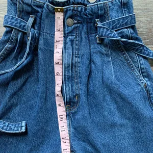 Abercrombie & Fitch Medium Wash Mom Jeans Tie Waist 00 24 thumbnail 6