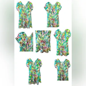Allison Taylor Water Color Abstract Crinkle Top Size Medium Color Block‎ thumbnail 14