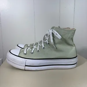 Converse Women's Light Green High Top Lace Up Canvas Sneakers 7.5 Casual Summer thumbnail 5