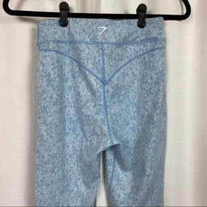 Gymshark Malibu Blue Fleur Texture Leggings Sz.M thumbnail 8