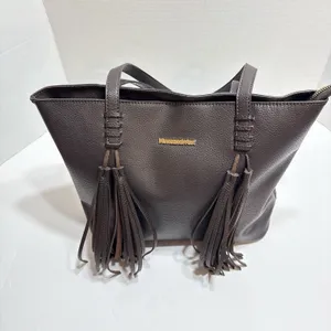 Montana West Large Tasseled Brown Tote Bag thumbnail 2