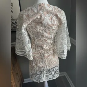 Lulu’s Celebration Hour White Sequin Embroidered Mini Party Dress‎ size Small thumbnail 7