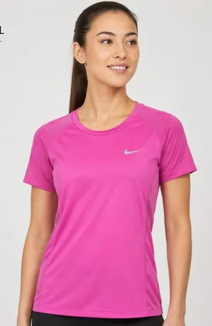 Nike Fuchsia Performance Tee.  Size-Small thumbnail 1