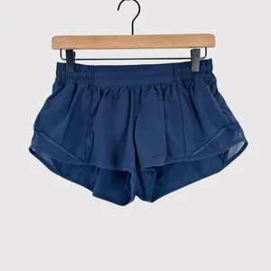 Lululemon Women Shorts Blue Hotty Hot II Athletic Lined Mid Rise Stretch Size 8 thumbnail 2