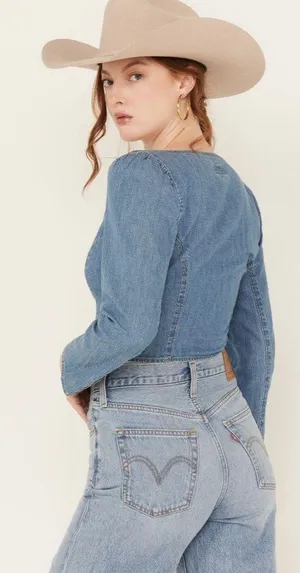 Levi's WOMEN'S DARYN CORSET LONG SLEEVE DENIM SHIRT thumbnail 4