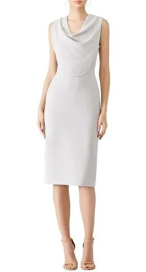 AQ/AQ Oyster Veronika Grey Cowl Neck Sleeveless Sheath Dress thumbnail 1