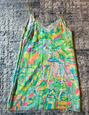 Women’s Size XXS Lela Colorful Printed Silk Cami Dress thumbnail 4