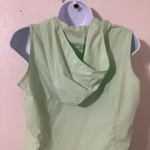Y2K Green Workout Top S Hooded Sporty Tennis Prep Preppy Full Zip 2000s‎ thumbnail 4