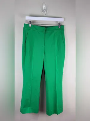 J.Crew Kelsey Pants Size 8 Bright Green Cropped Straight Leg NWT thumbnail 2