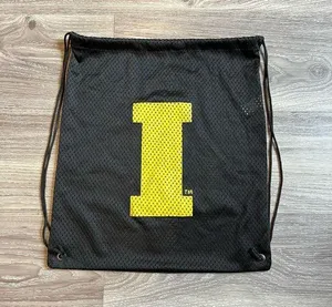 Black and Yellow University of Iowa Drawstring bag thumbnail 1