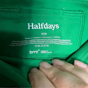 Halfdays Hattie Green High Rise Biker Performance‎ Shorts thumbnail 6
