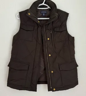 Land’s End Espresso Brown Quilted Puffer Vest Jacket Zip Up Women’s Size XS 2 4 thumbnail 1