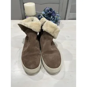 J‎ SLIDES faux fur lined rubber sole high top zipper side slip on shoes Size 8 thumbnail 3
