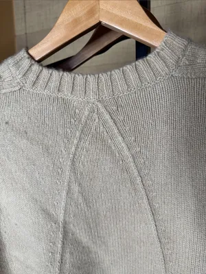 Banana Republic Oversized Merino Wool Cotton Sweater Natural Size Small thumbnail 11