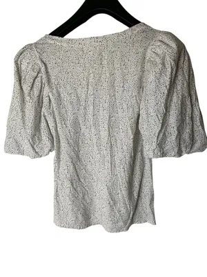 NATION LTD Pima cotton puff sleeve shirt women's size small thumbnail 2