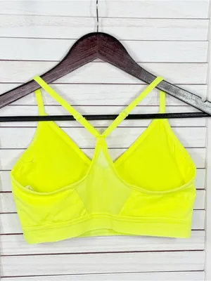 Athletic Works Racer‎ Back Sports Bra Neon Yellow Medium thumbnail 8