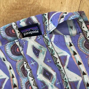 Patagonia Baggies Shorts Womens XS Purple Geometric Tribal‎ Print Nylon Hiking thumbnail 2