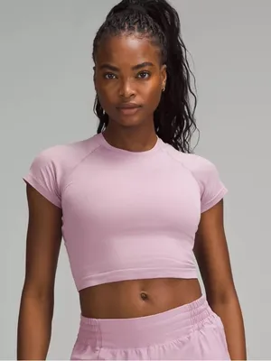 Lululemon Swiftly Tech Cropped Short Sleeve Shirt Sz 8 thumbnail 1