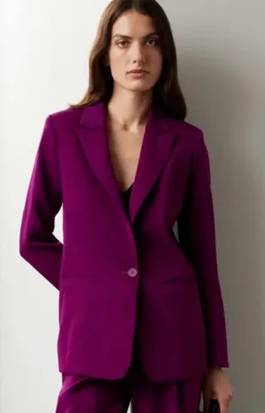 RTR‎ Endless Rose Purple Pink Single Breasted Long Sleeve Blazer Sz M thumbnail 1