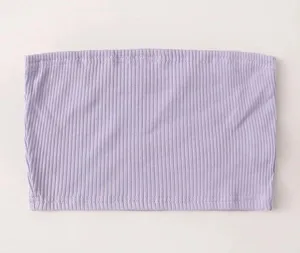 lilac purple ribbed tube top thumbnail 1
