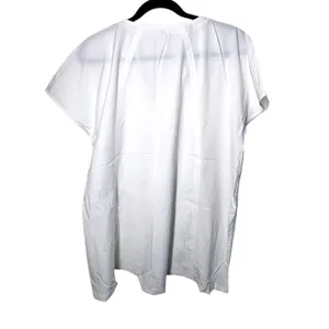 NWT Athleta L scrubs medical V-neck white top shirt Boulevard short sleeve thumbnail 2