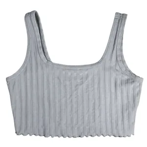 OFFLINE by Aerie OG Original Ribbed Crop Tank Top Grey‎ Large 7967001811 thumbnail 1