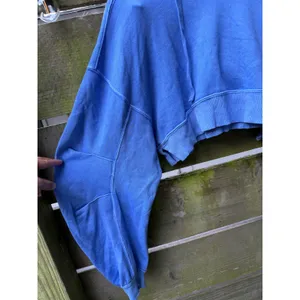 Free‎ People Movement Catch Up Cropped Hoodie Blue Barrel Sleeve Sweater thumbnail 5