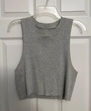 Aerie Grey Crop Top thumbnail 1