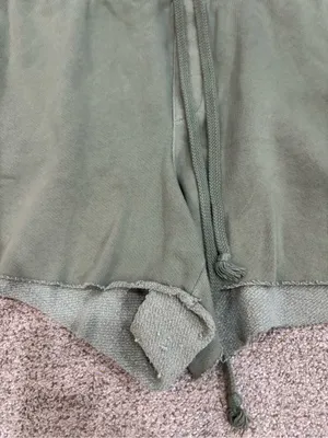 Aerie XL Women’s Olive Green Drawstring Shorts Sweat Shorts Loungewear Raw Hem thumbnail 8