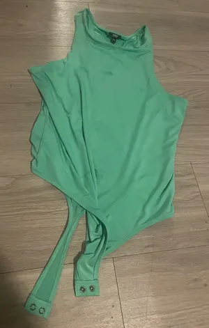 Express Mint Green Body Contour Bodysuit thumbnail 1